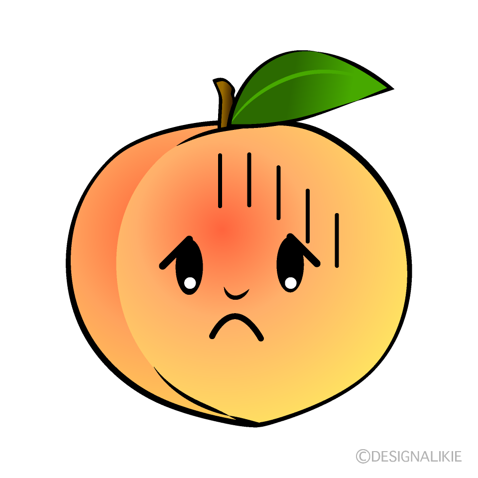 かわいい落ち込む桃イラスト
