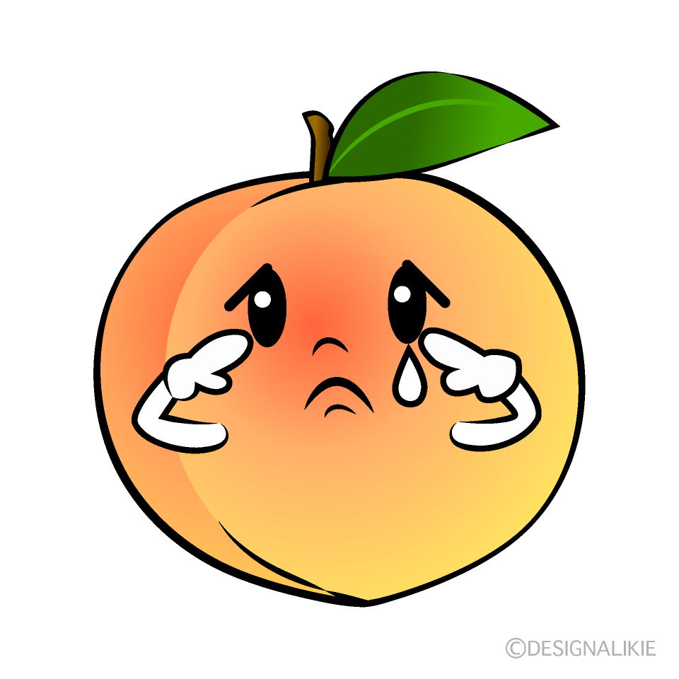 かわいい悲しい桃イラスト