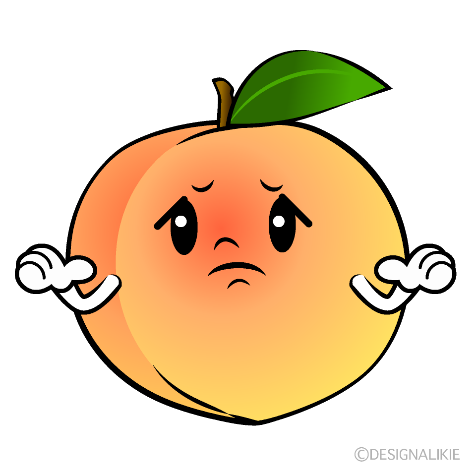 かわいい困る桃イラスト