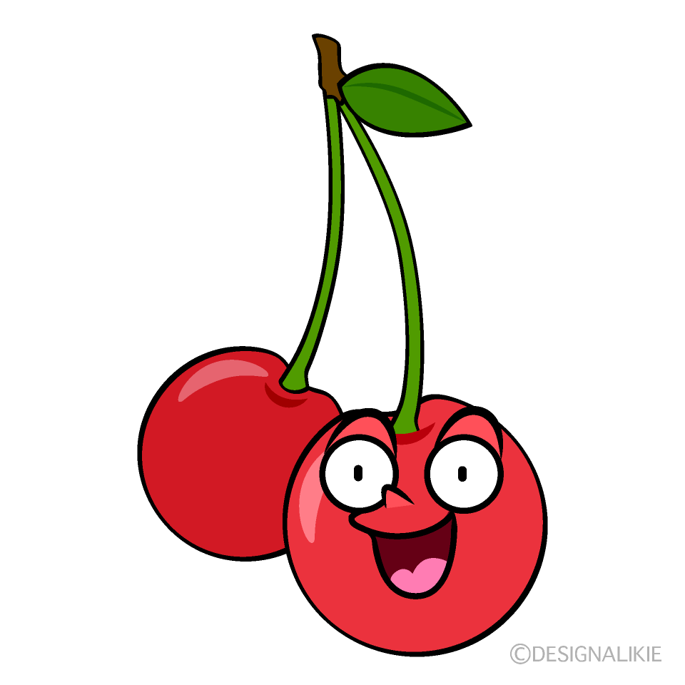 かわいい驚くサクランボイラスト