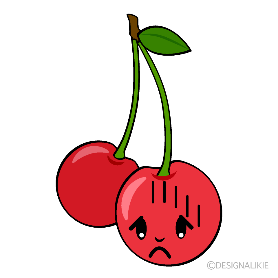かわいい落ち込むサクランボイラスト