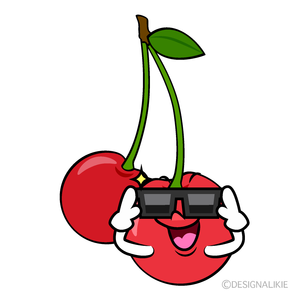 かわいいサングラスのサクランボイラスト