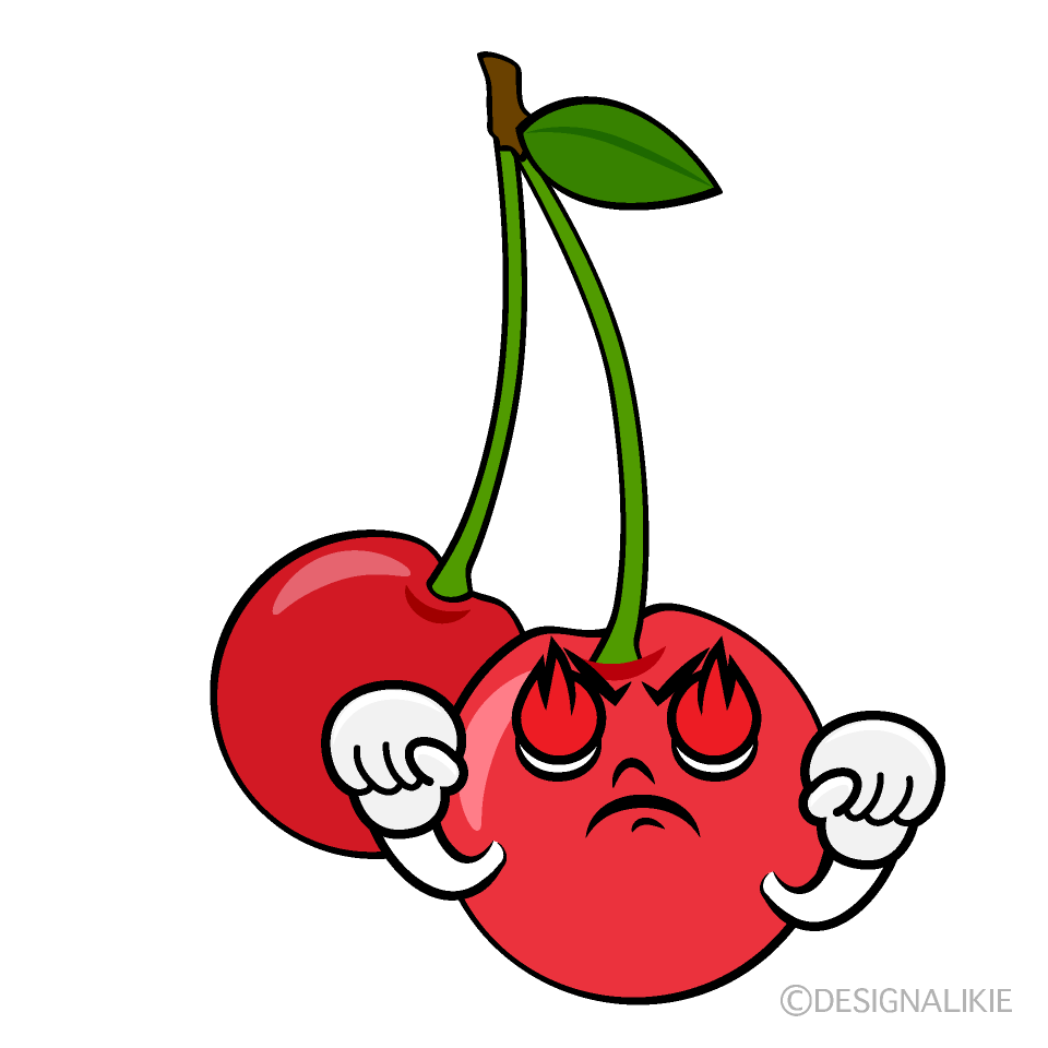かわいい燃えるサクランボイラスト