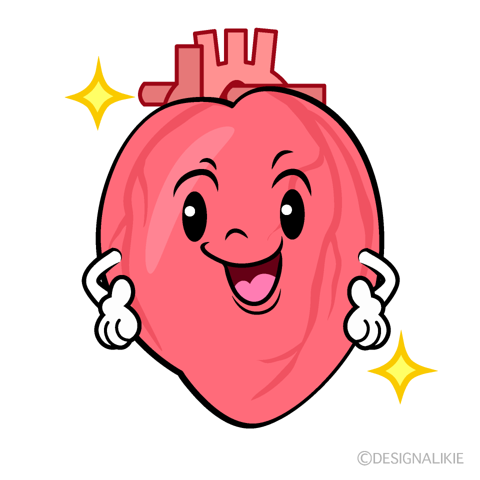かわいい自信満々な心臓イラスト