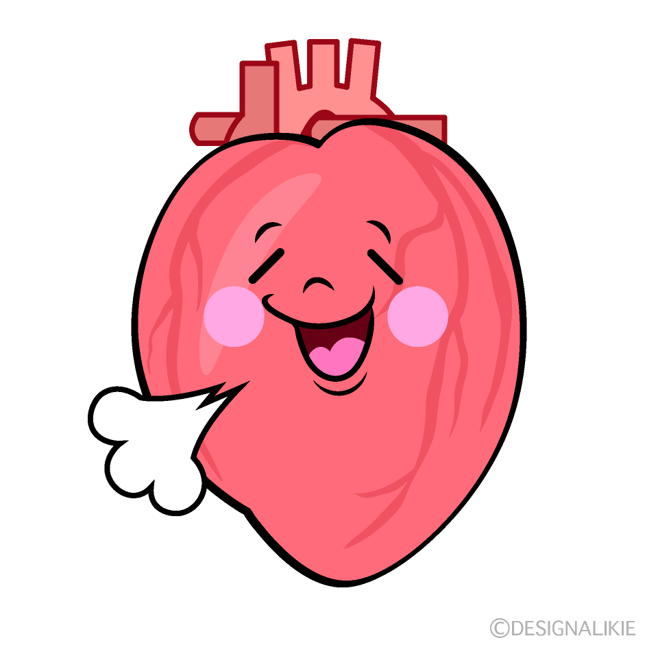 かわいいリラックスした心臓イラスト