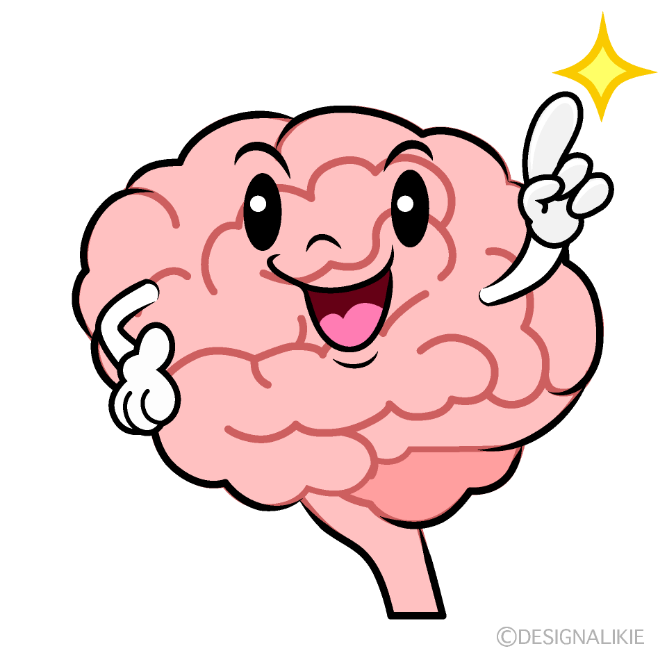 かわいい指差し脳イラスト