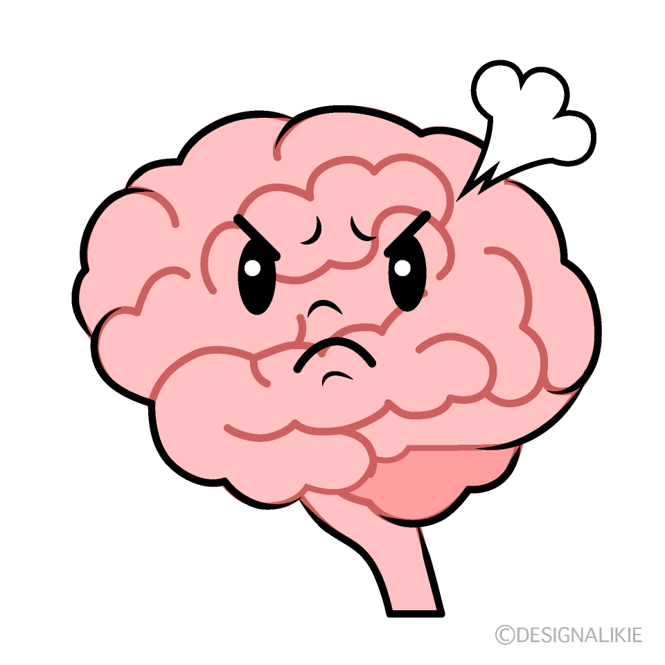 かわいい怒る脳イラスト