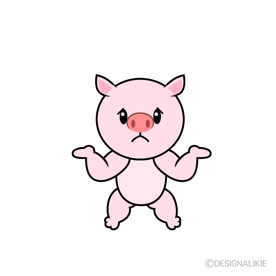 かわいい困るブタイラスト