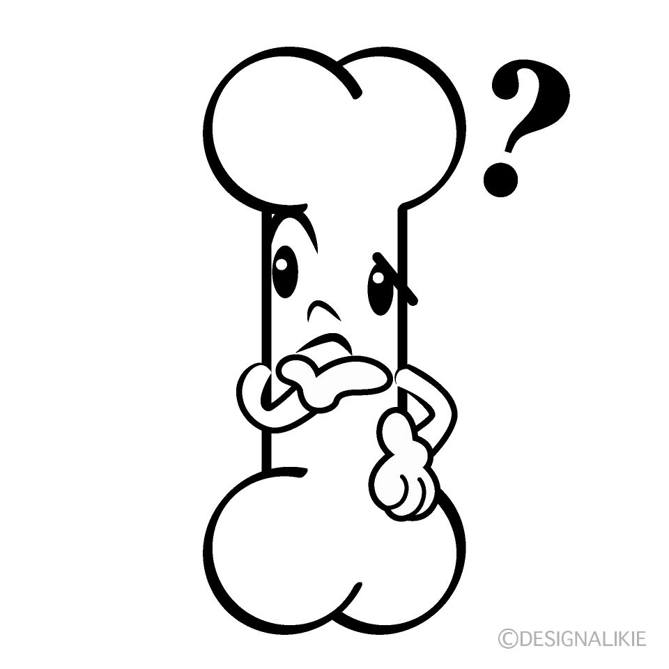 かわいい考える骨イラスト