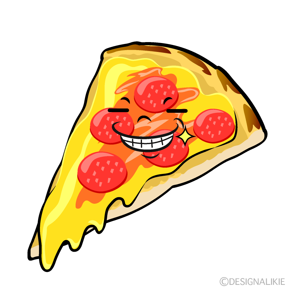 かわいいニヤリとするピザイラスト