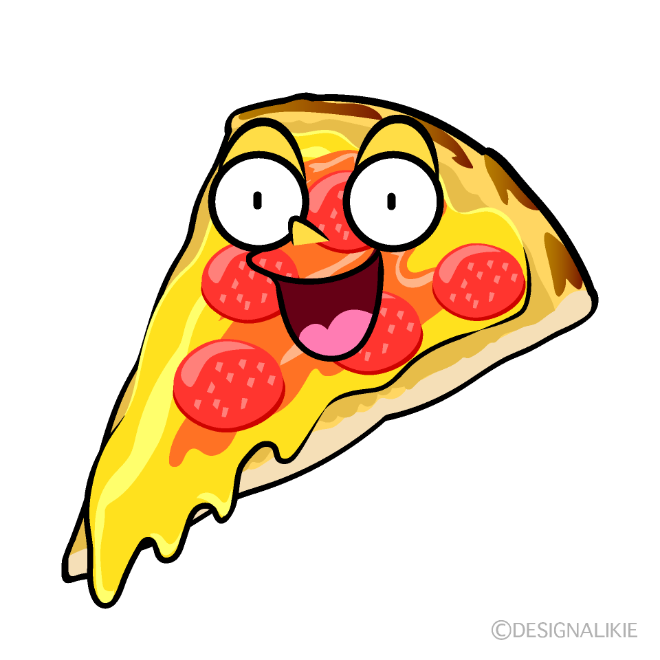 かわいい驚くピザイラスト