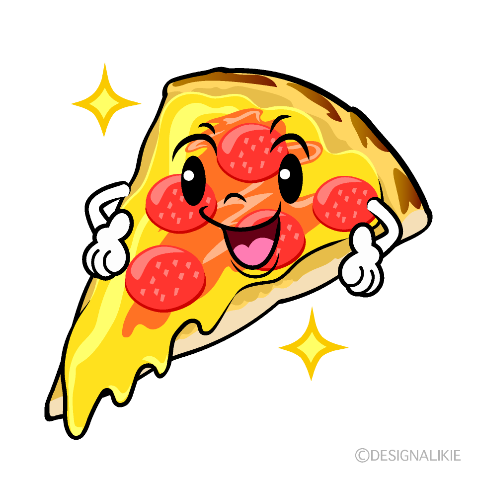 かわいい自信満々なピザイラスト