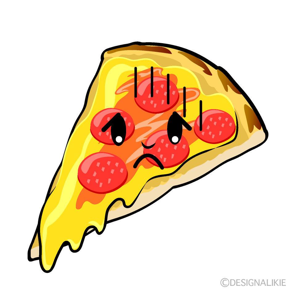 かわいい落ち込むピザイラスト