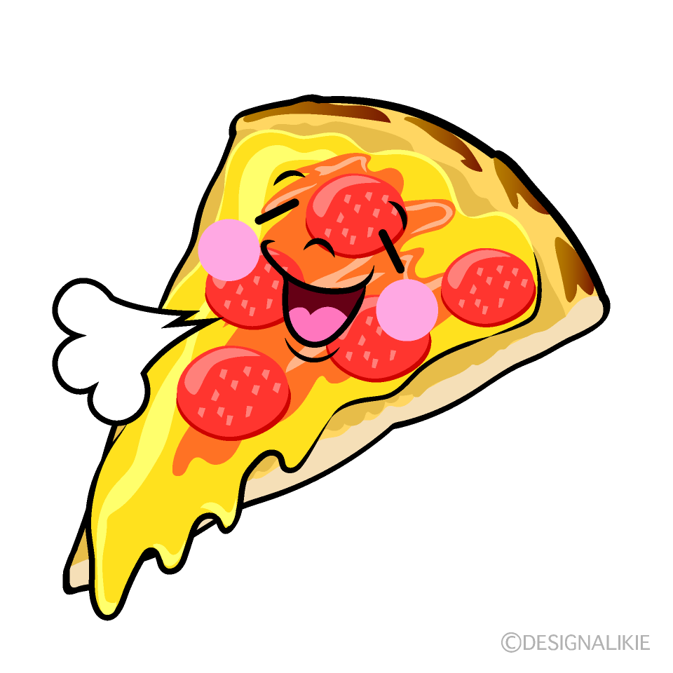 かわいいリラックスするピザイラスト