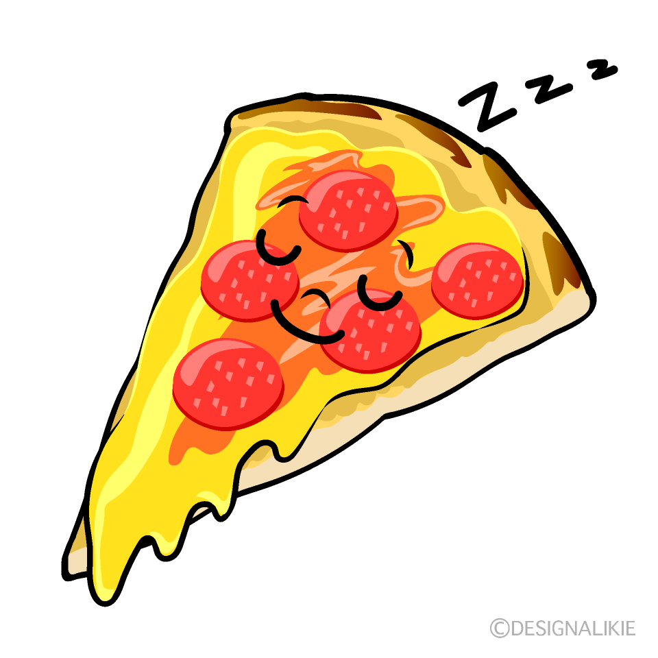 かわいい寝るピザイラスト