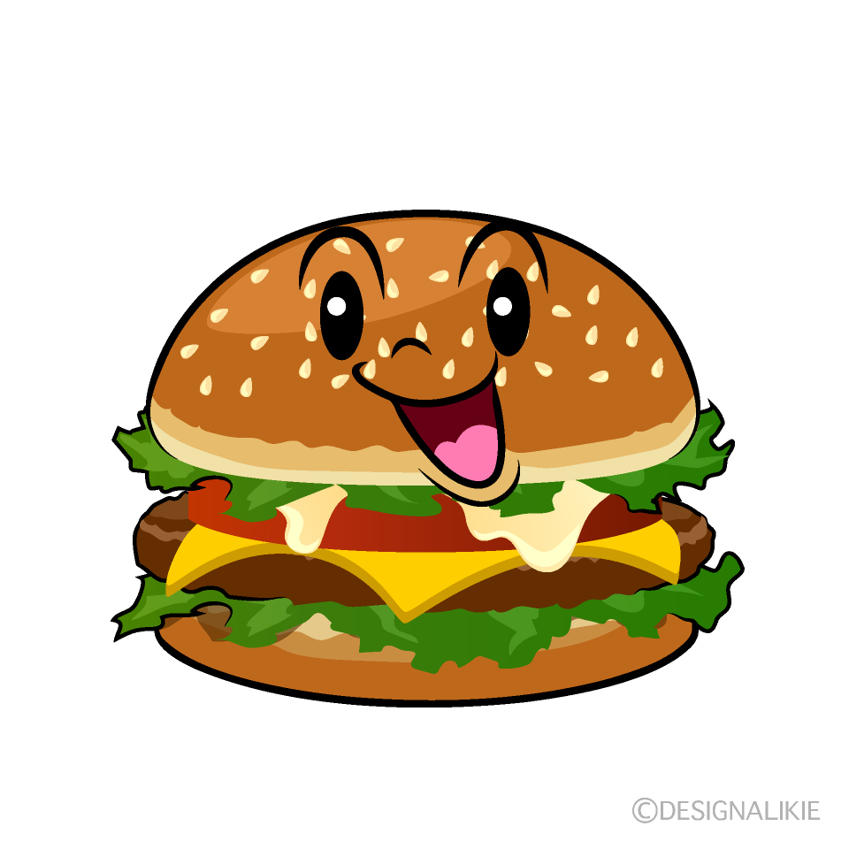 かわいい歌うハンバーガーイラスト