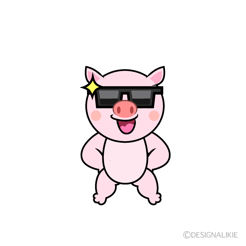 かわいいかっこいいブタイラスト