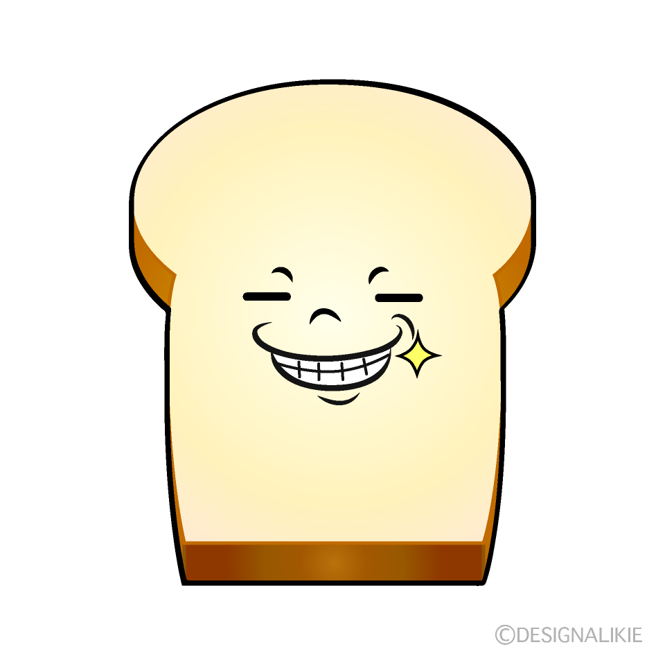 かわいいニヤリとするパンイラスト