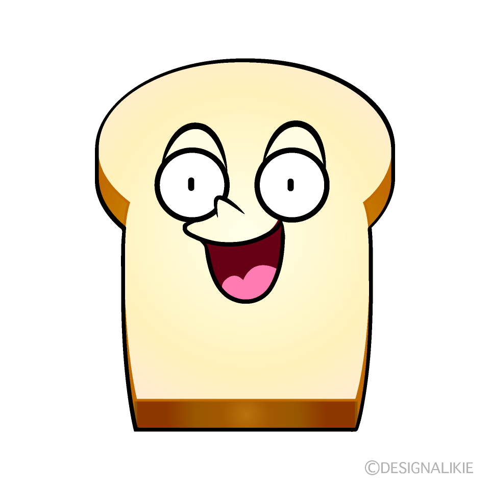 Cute Surprised Bread Clipart