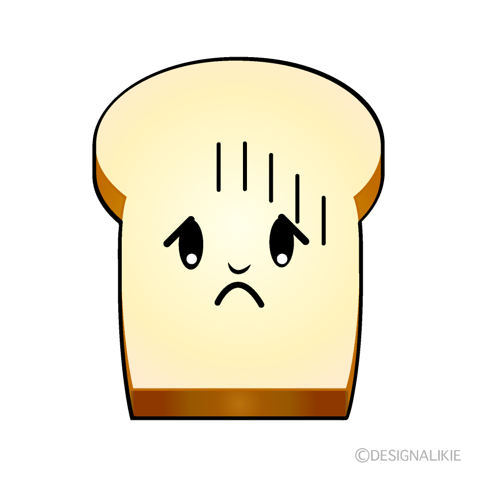 かわいい落ち込むパンイラスト