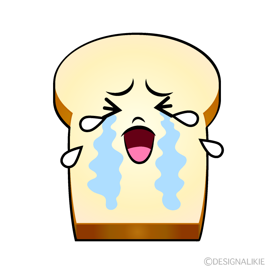Cute Crying Bread Clipart