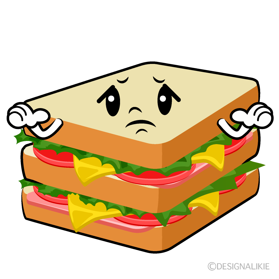 Cute Troubled Sandwich Clipart