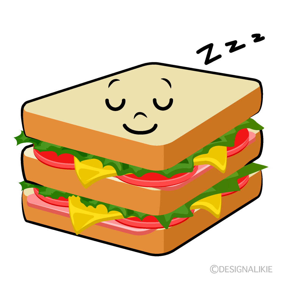 かわいい寝るサンドイッチイラスト