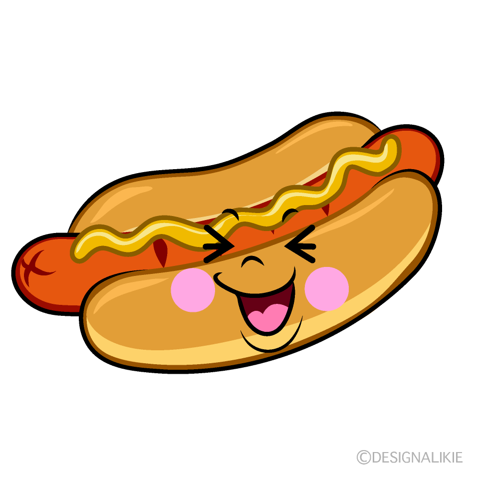 かわいい笑うホットドックイラスト