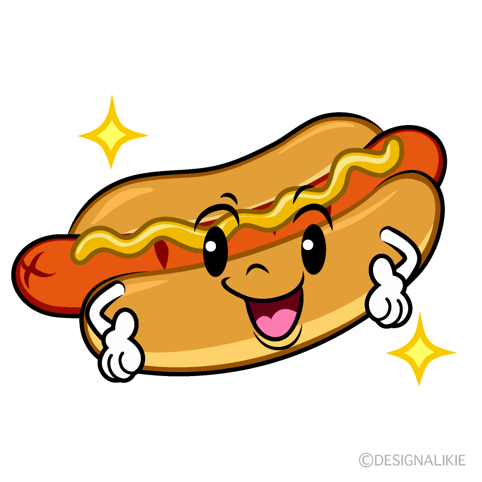 かわいい自信満々なホットドックイラスト