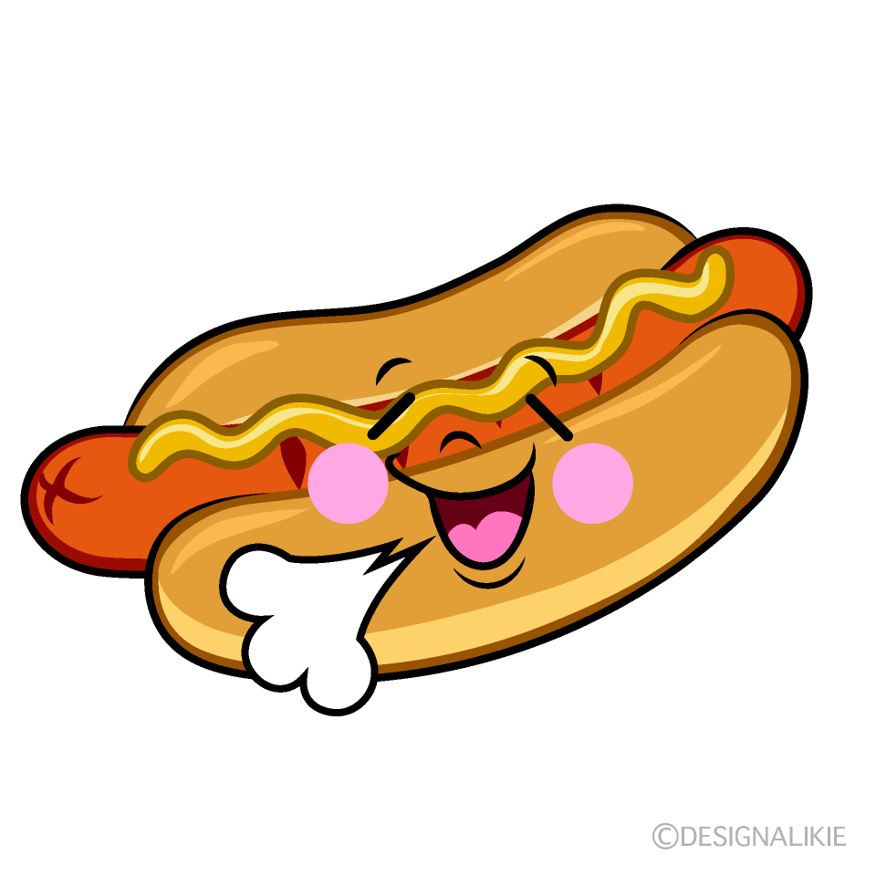 かわいいリラックスしたホットドックイラスト