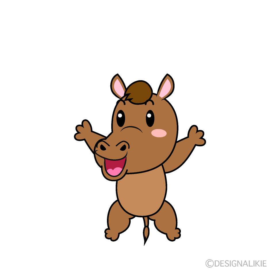 かわいい驚くウマイラスト