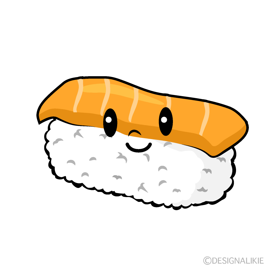 かわいいサーモン寿司イラスト