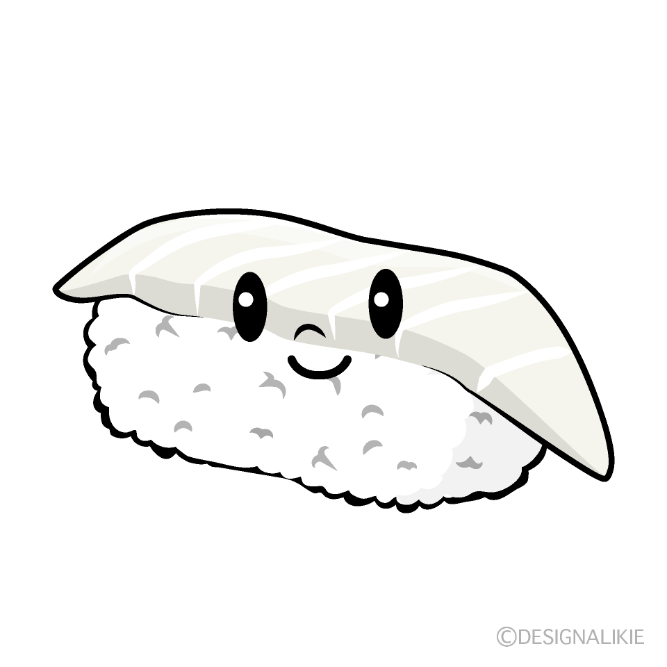 かわいいヒラメ寿司イラスト