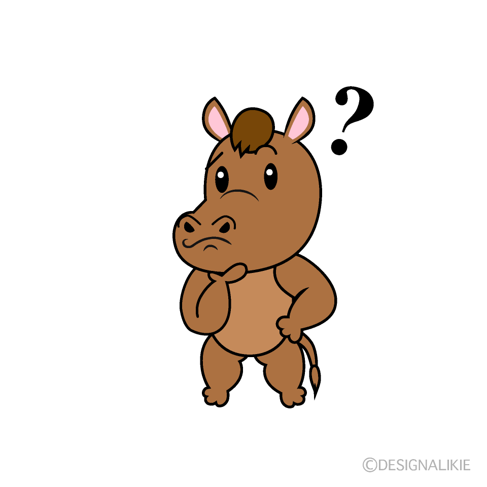 かわいい考えるウマイラスト