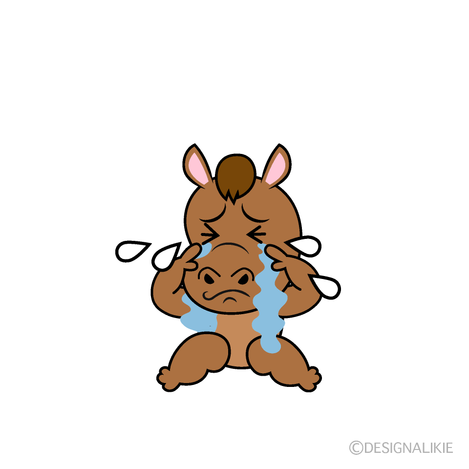 かわいい泣くウマイラスト