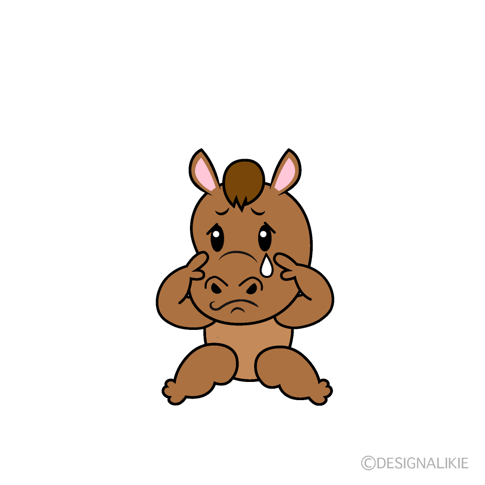 かわいい悲しいウマイラスト
