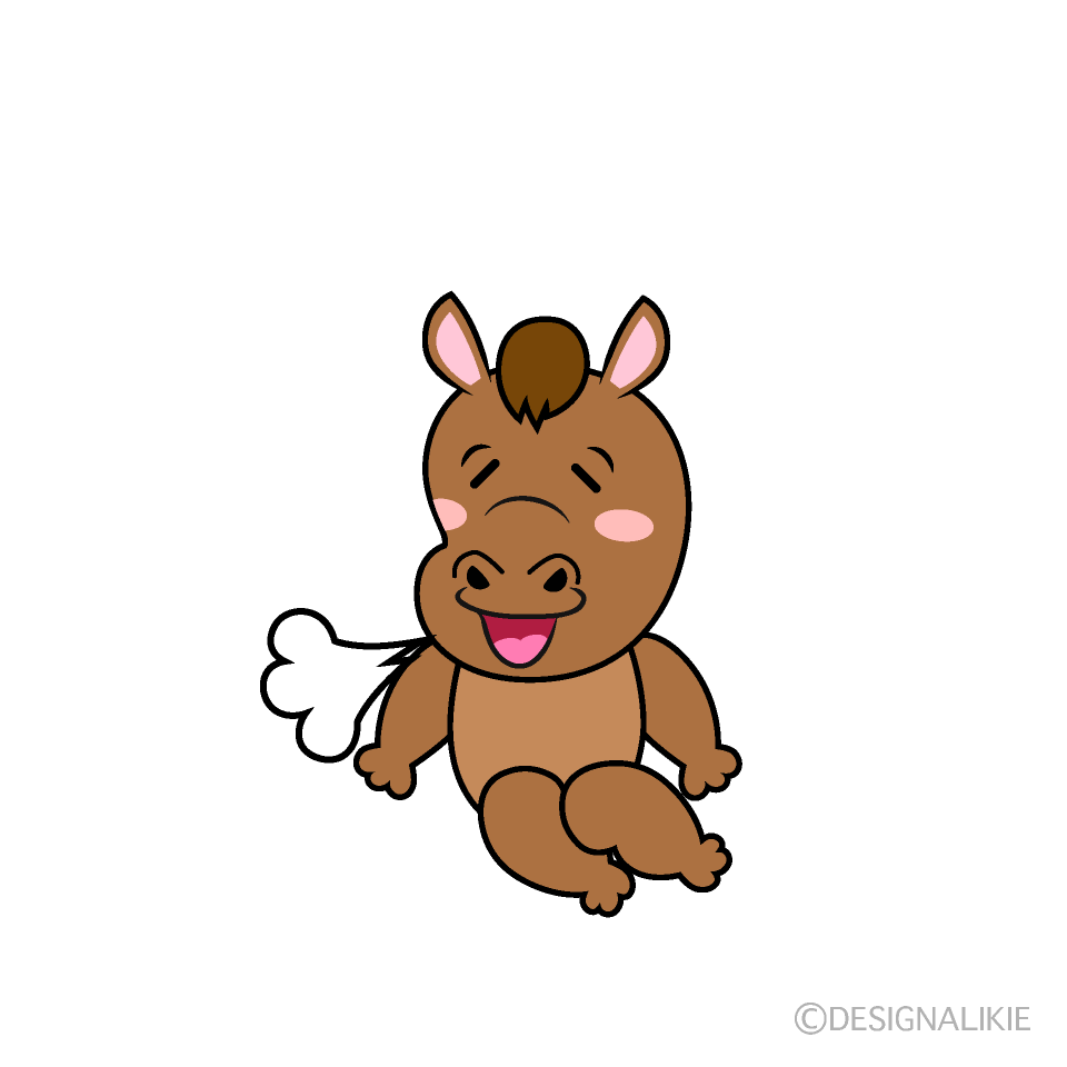 かわいいリラックスしたウマイラスト