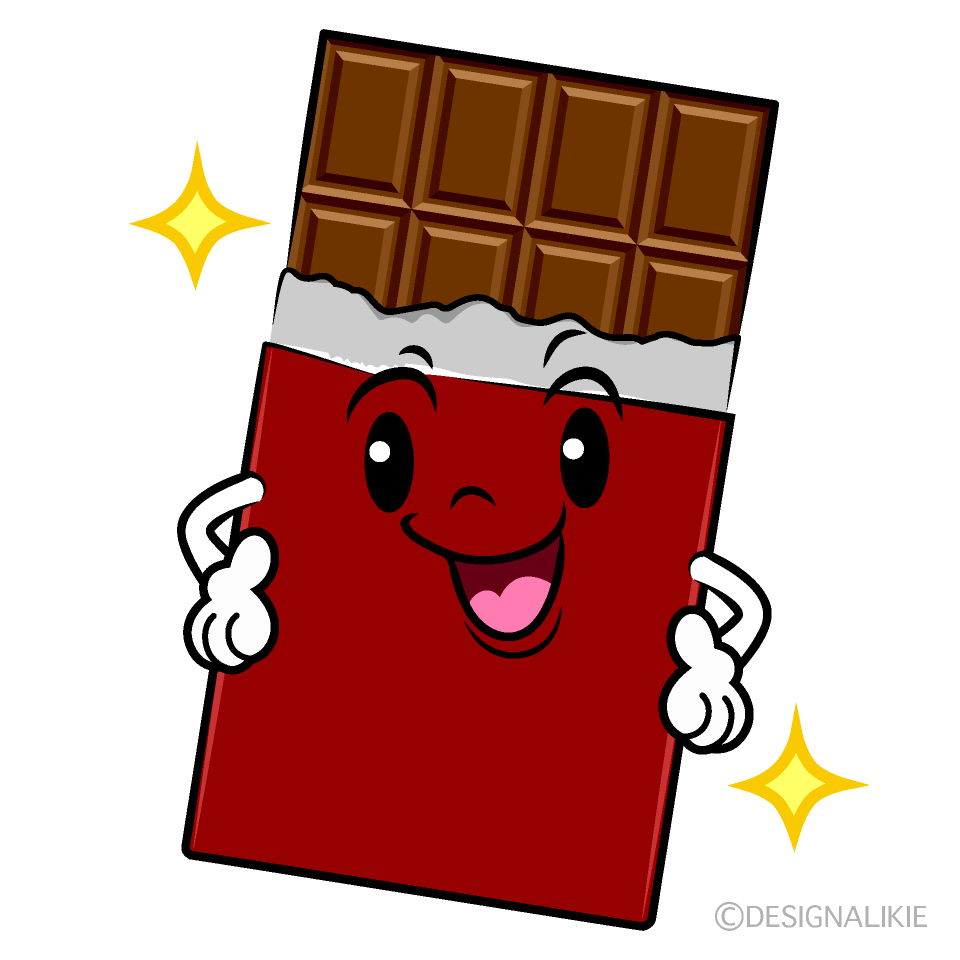 かわいい自信満々なチョコレートイラスト