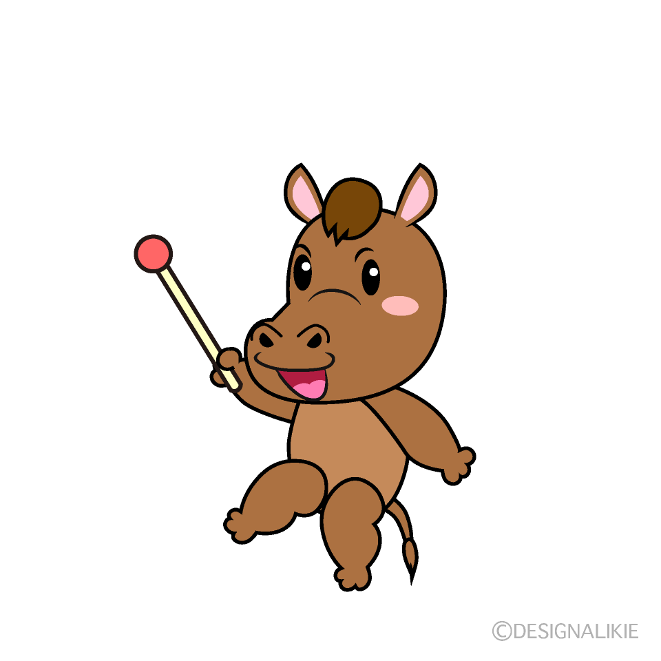 かわいい説明するウマイラスト