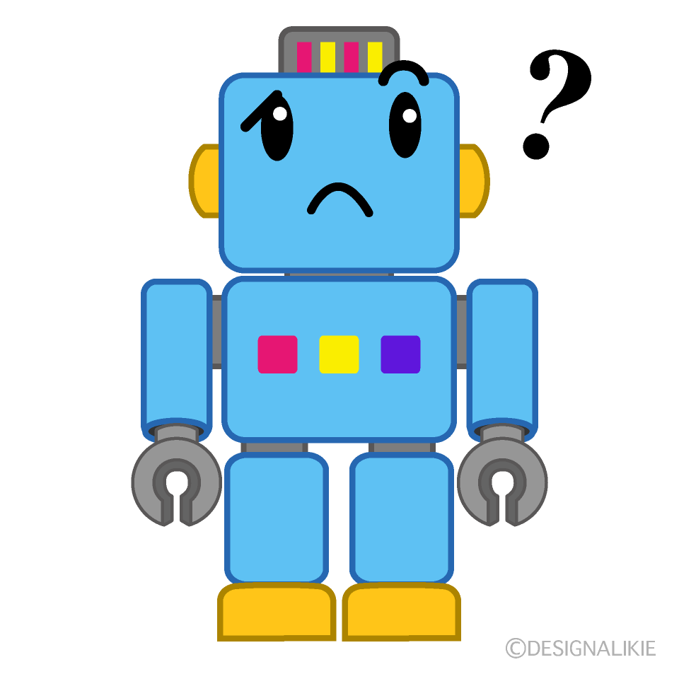 かわいい考えるロボットイラスト