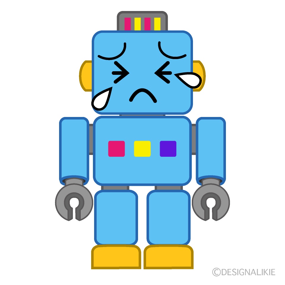 かわいい泣くロボットイラスト