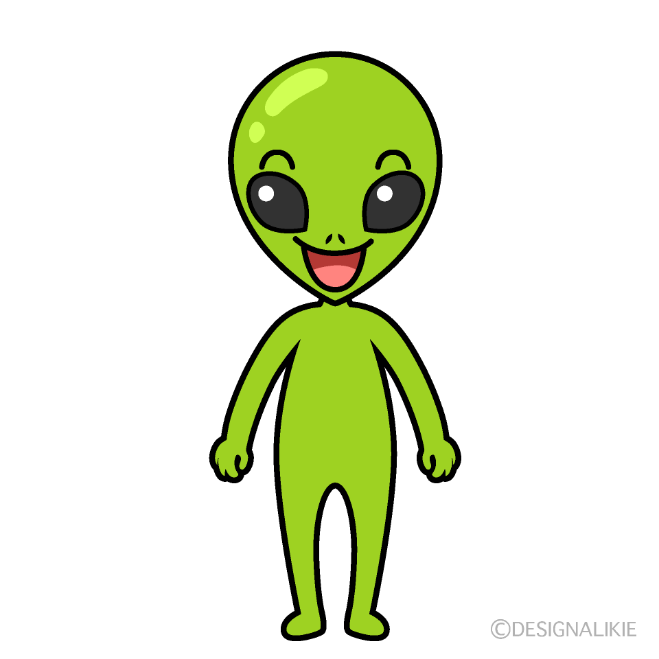 かわいい笑顔の宇宙人イラスト