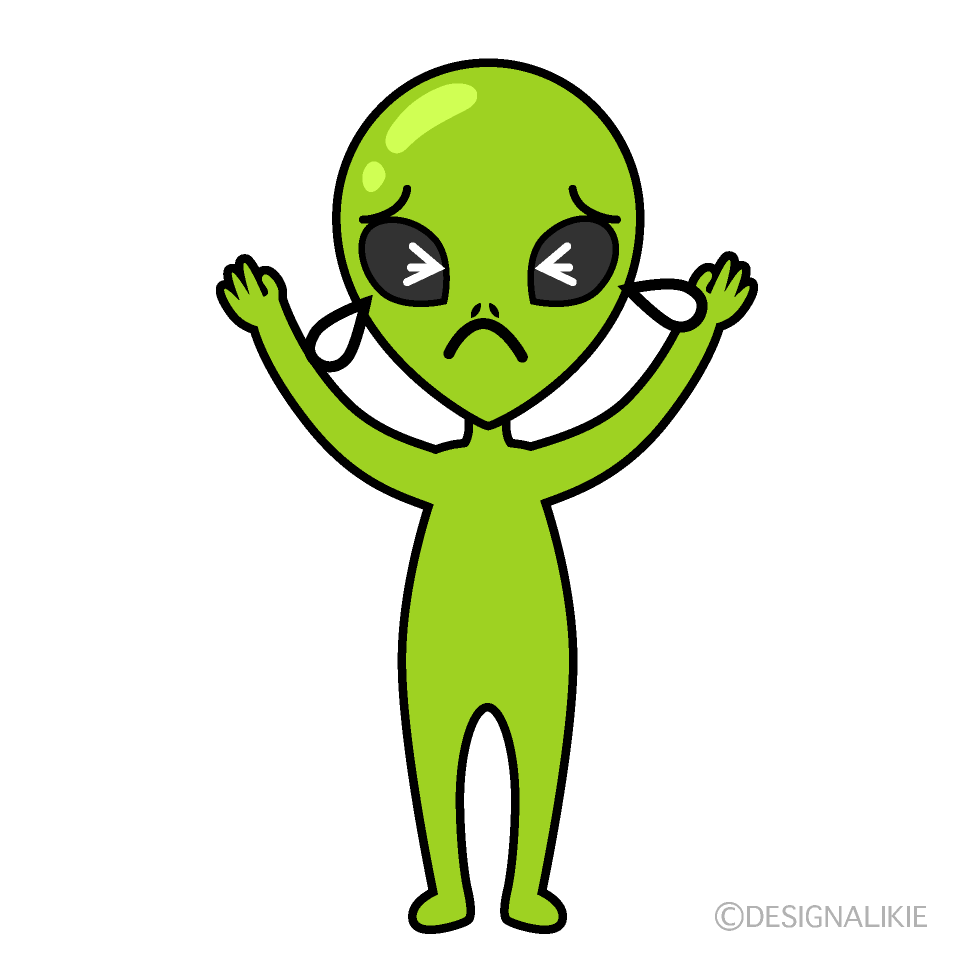 かわいい泣く宇宙人イラスト