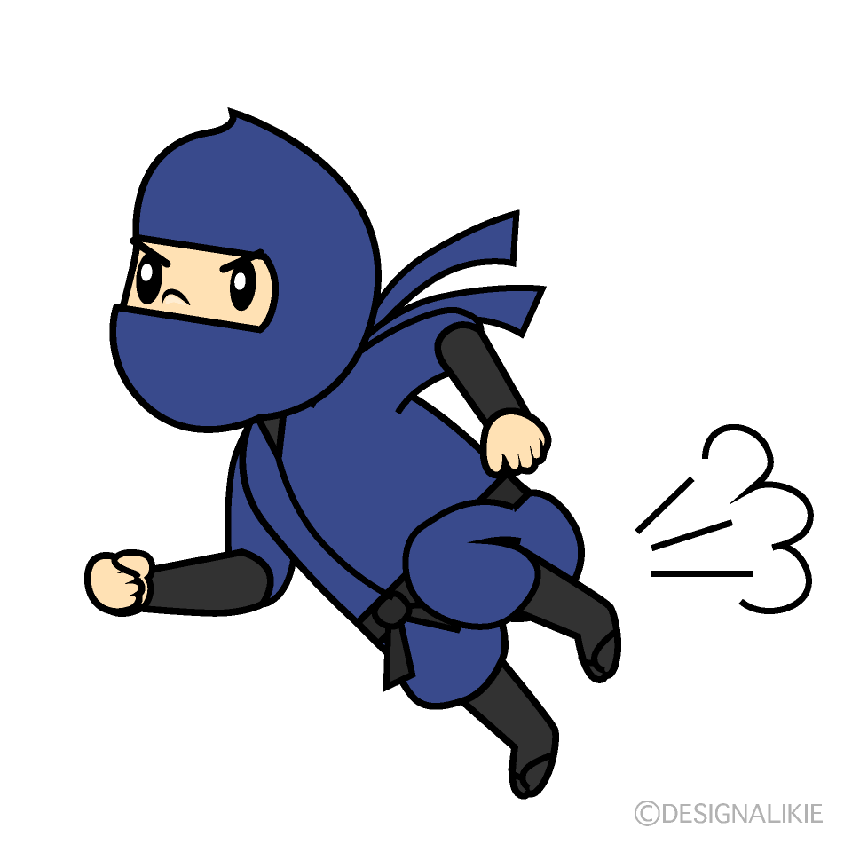 Cute Running Ninja Clipart