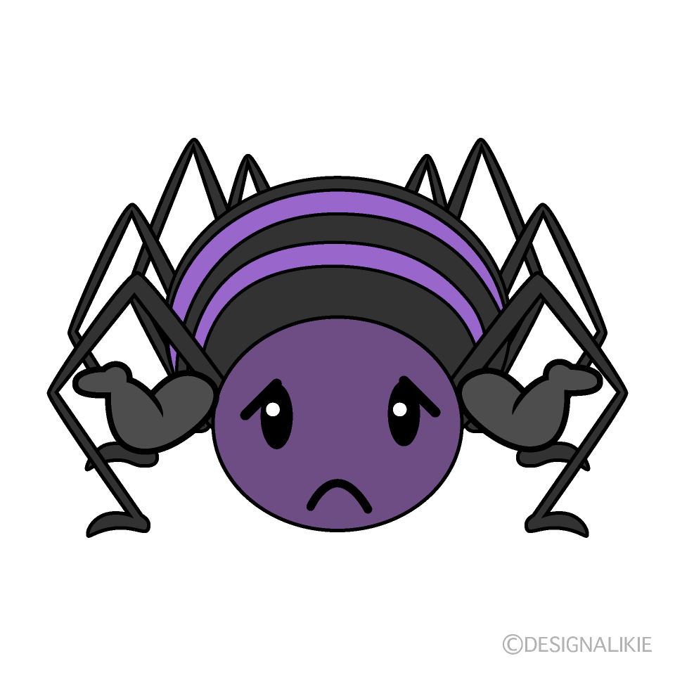 かわいい困る蜘蛛イラスト