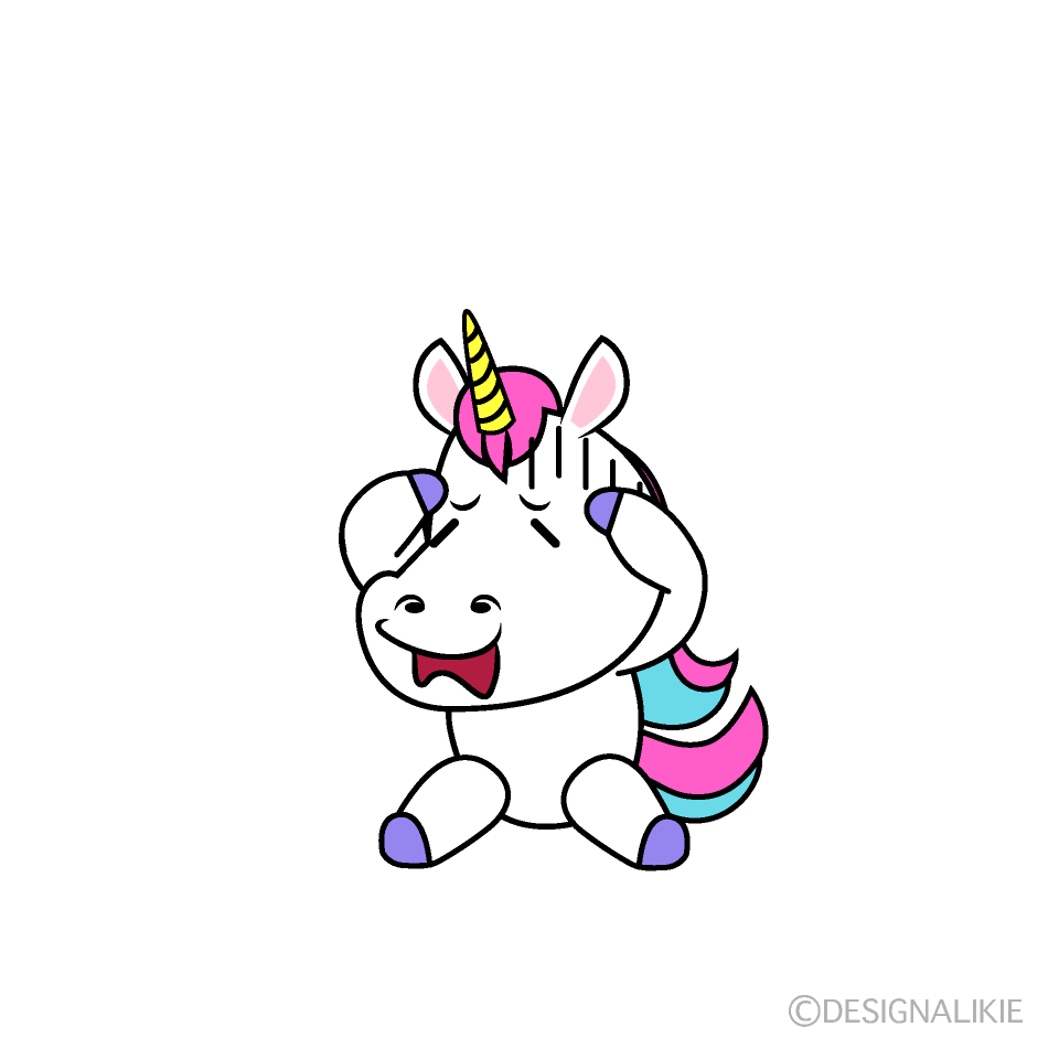 かわいい落ち込むユニコーンイラスト