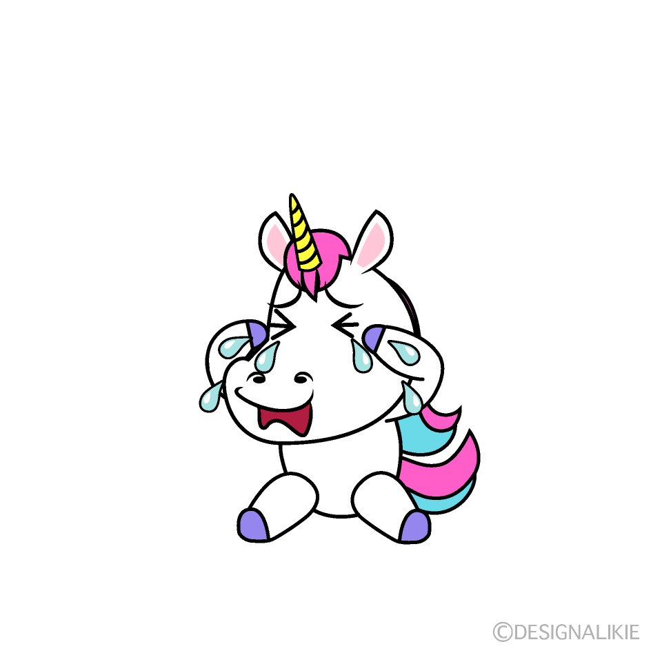 かわいい泣くユニコーンイラスト