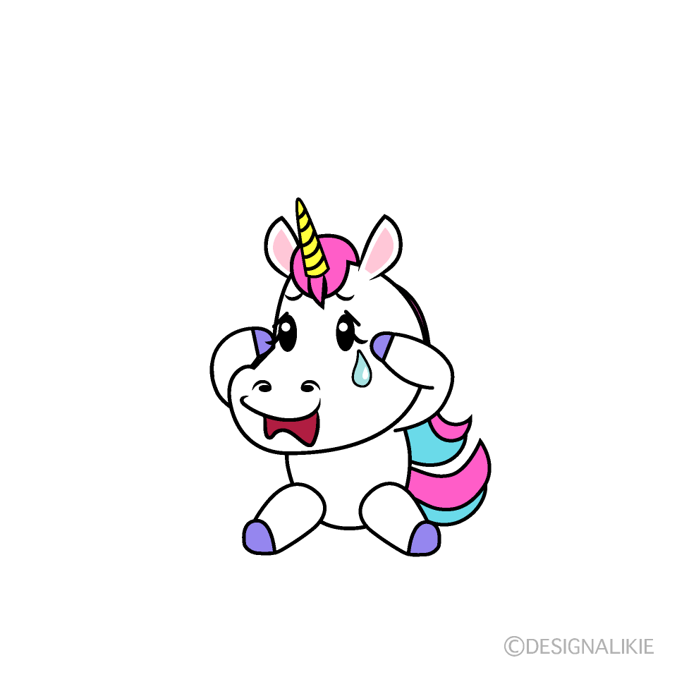 かわいい悲しいユニコーンイラスト