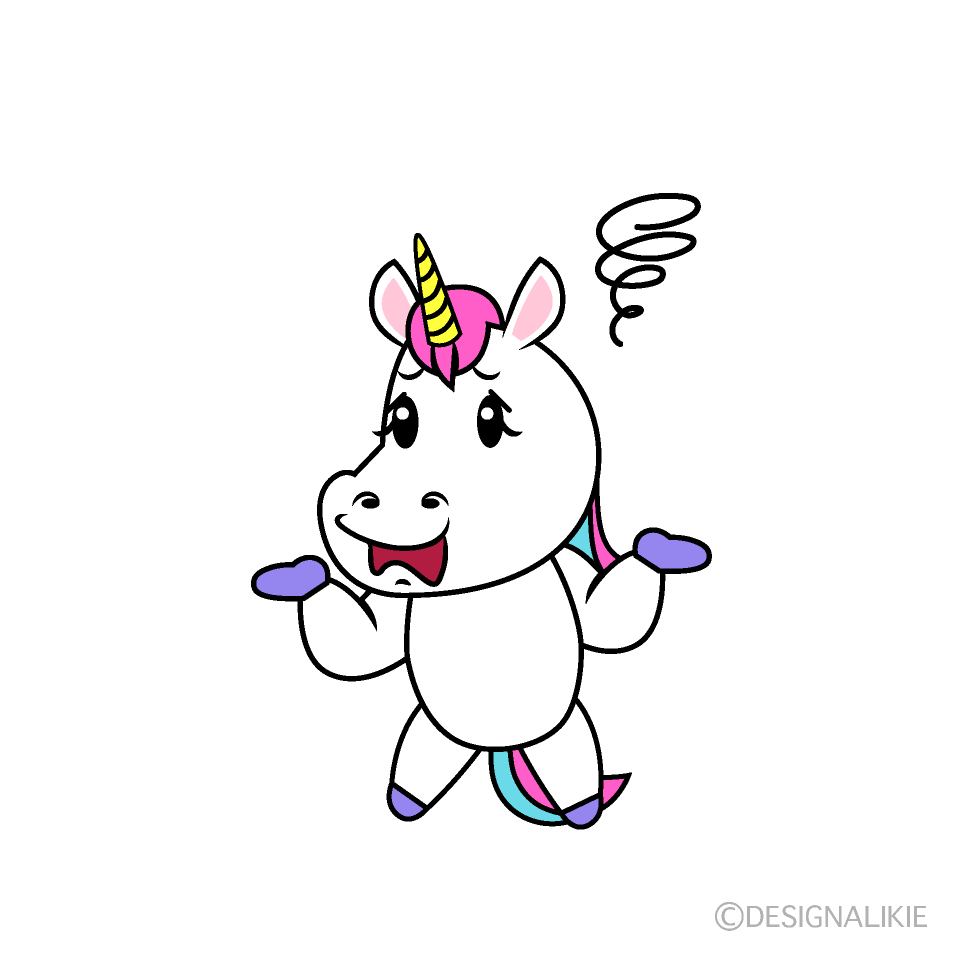 かわいい困るユニコーンイラスト