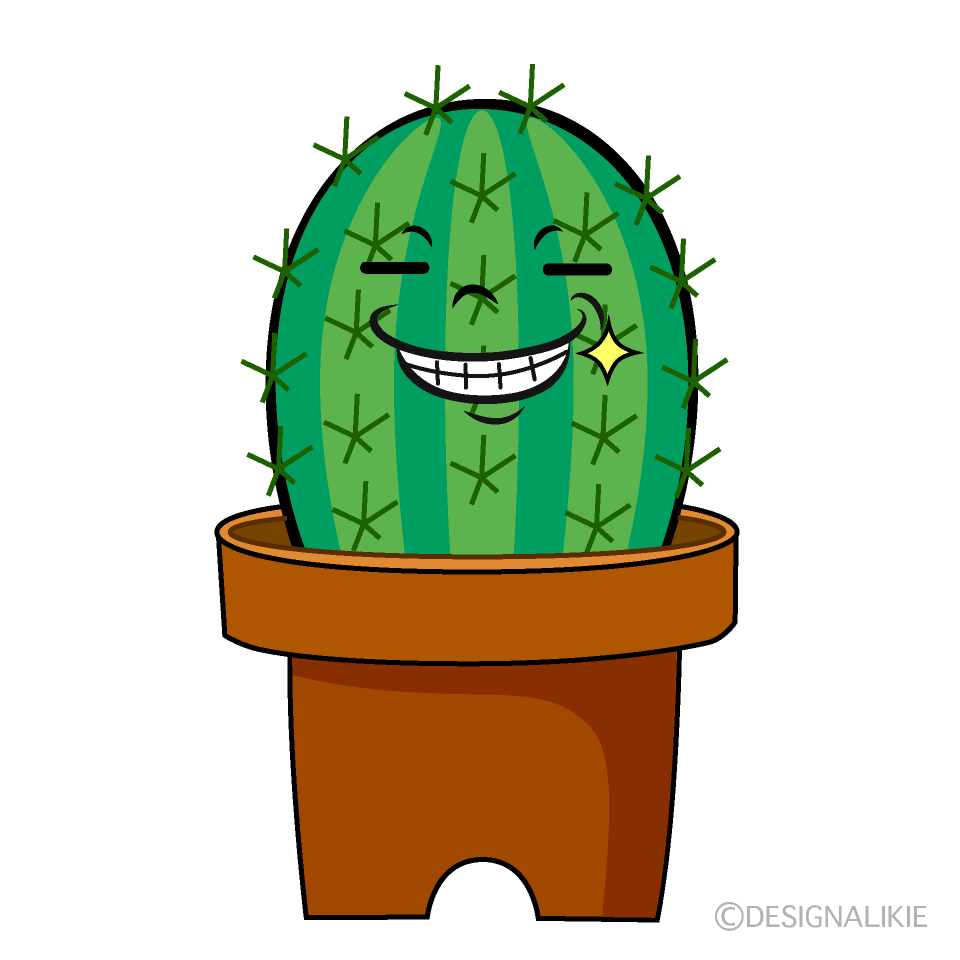 Cute Grinning Cactus Clipart